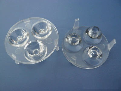 45mm Diameter LED Module Lens 3 LEDs 15° Concave Water Clear Lens