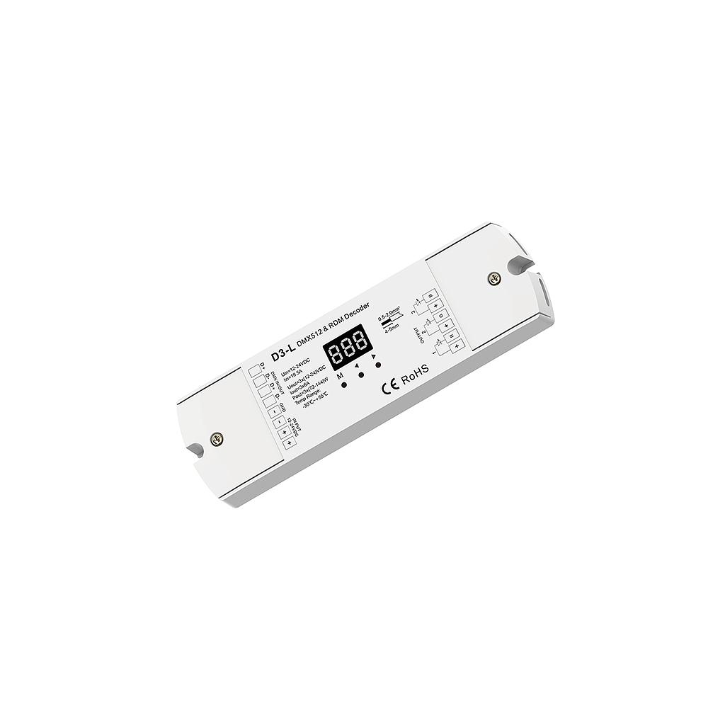 D3-L DC12-24V 6A 3 Channel PWM Constant Voltage DMX Decoder