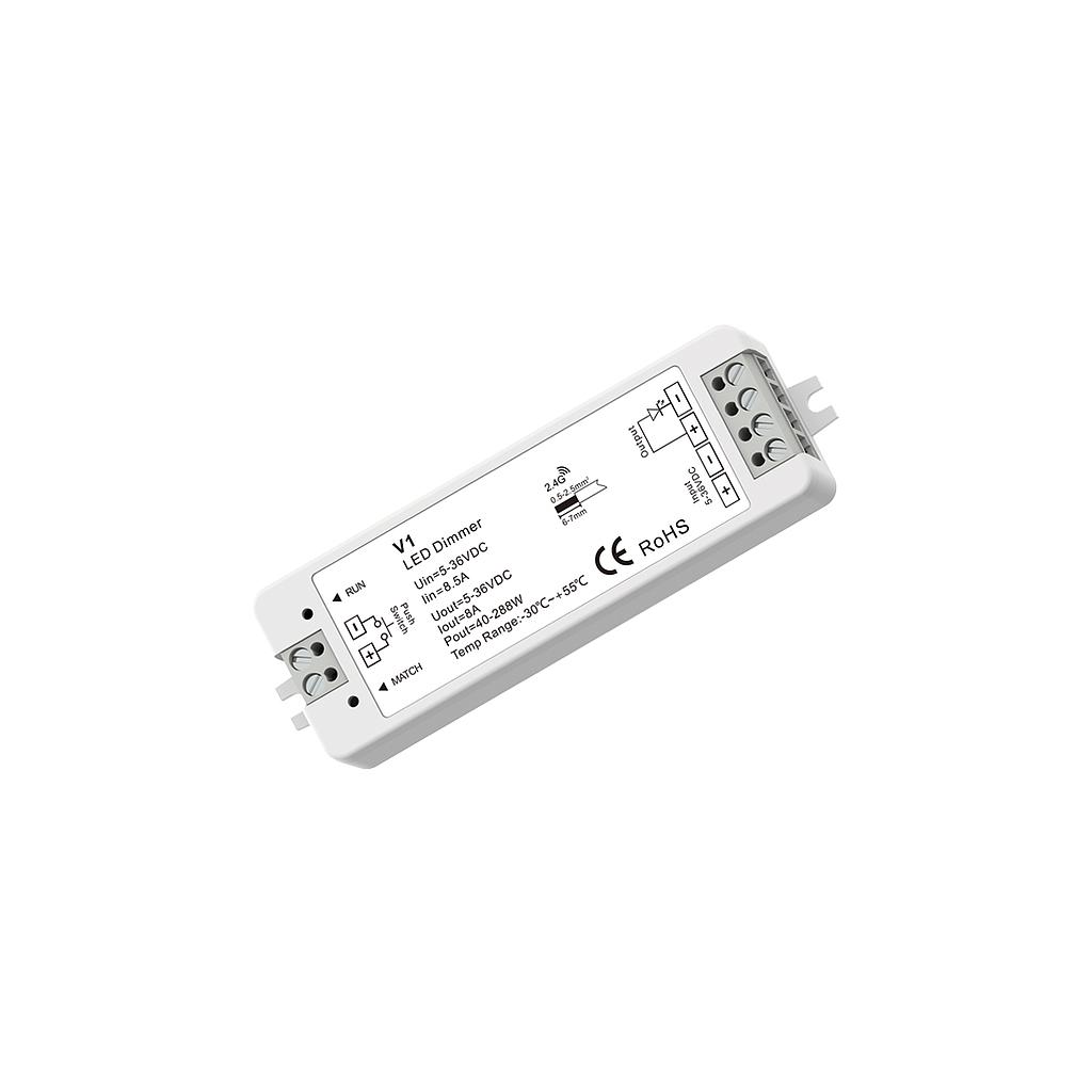 V1 DC5-36V RF2.4G 1 Channel Single Color PWM Constant Voltage Receiver Dimming Controller