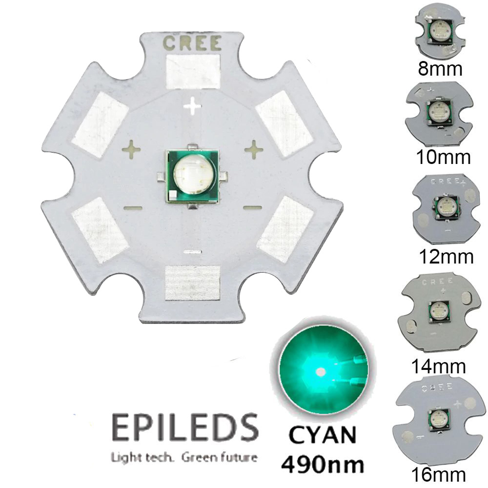 3W 490nm - 495nm Cyan Ice Blue Turquoise 3535 Epileds High Power LED Light Emitter lot(10 pcs)