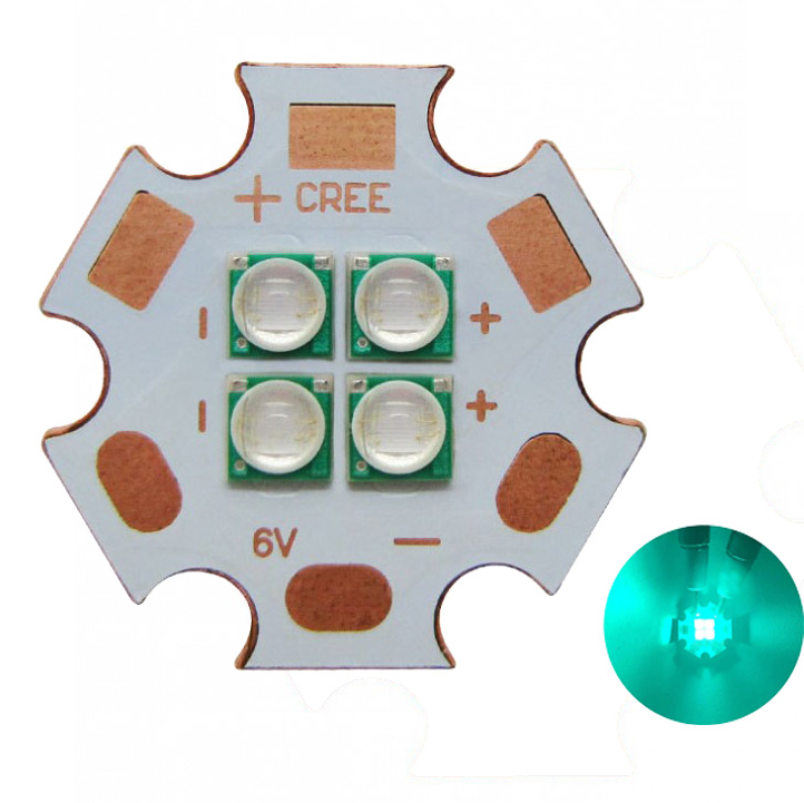 10W-12W 3V/6V/12V Epileds 3535 Cyan Color 490- 495nm 4LEDs Multi-Chip High Power LED Emitter with 20mm Copper PCB