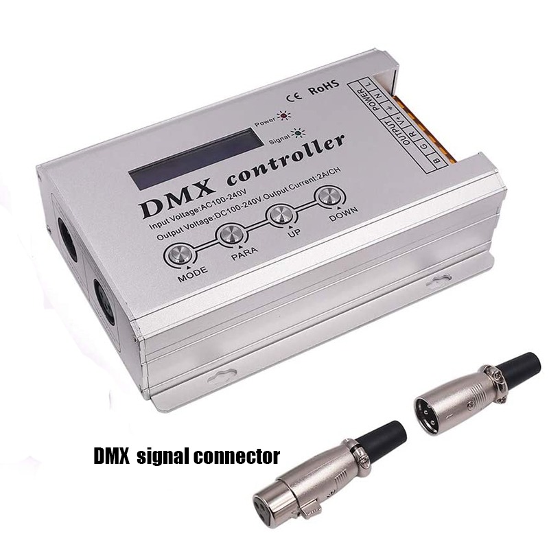 DMX300B 3CH High-Voltage DMX decoder; with XLR3 and RJ45 input AC110V~220V with LCD Display ;RGB(3Channel) decoder