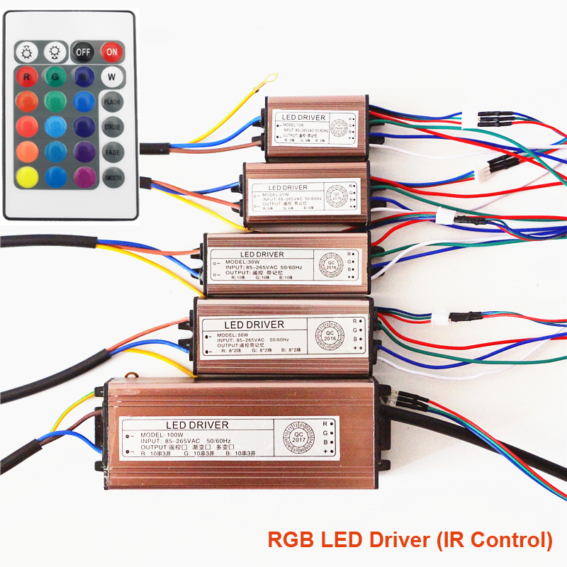 10W 12W 15W 18W 21W 30W 48W 60W 72W 90W 150W 198W IR Control RGB LED Driver AC100-240V Input