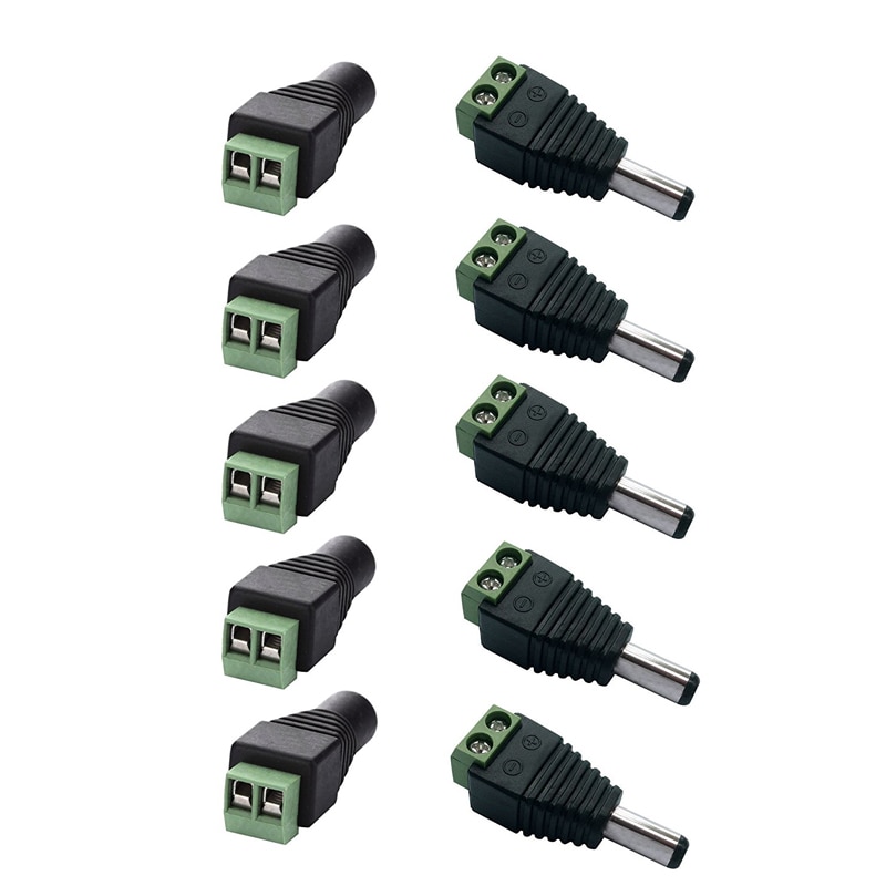12V DC Power Cable Jack Adapter Connector Plug 5050 3528 Led Strip CCTV Camera Use  lot(10 pcs)