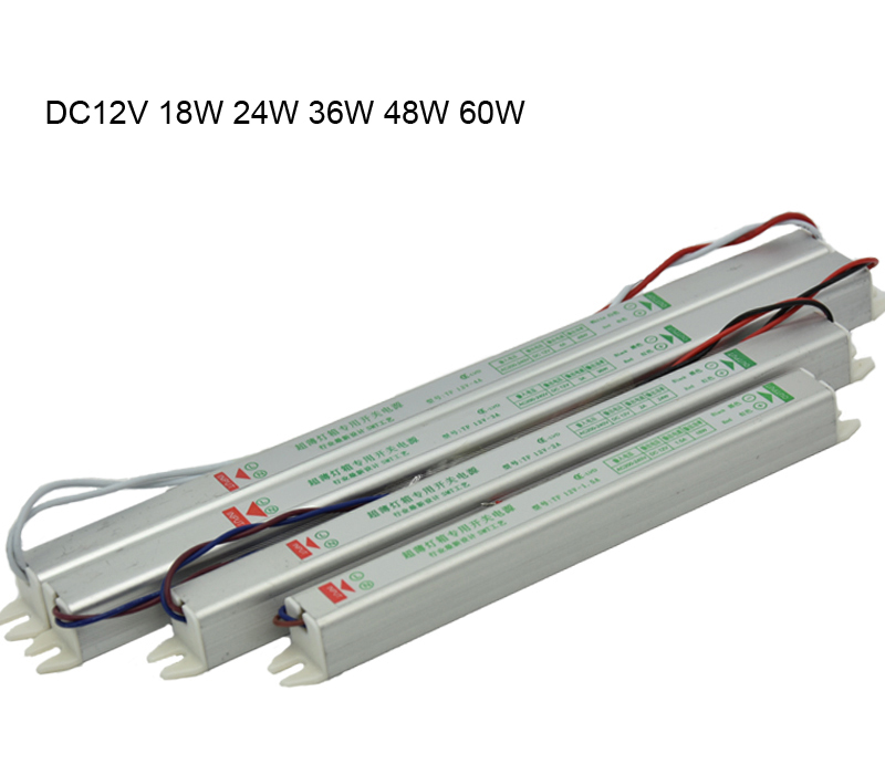 200-240V to DC12V 18W 24W 36W 48W 60W Ultra-thin Driver Power Supply Adapter Transformer for LED Strip Lights