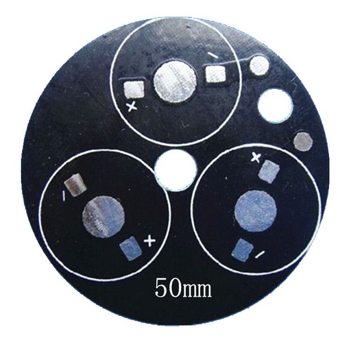 50mm 3LEDs Black Aluminum Base Plate PCB Board lot(10 pcs)
