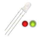 5mm Red & Blue/Green LED Diode Lights Bicolor Common Cathode Diffused Round lot(100 pcs)