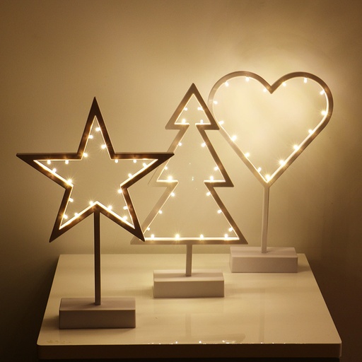 Battery Powered LED Heart/Star/Christmas Tree Novelty Fairy Light