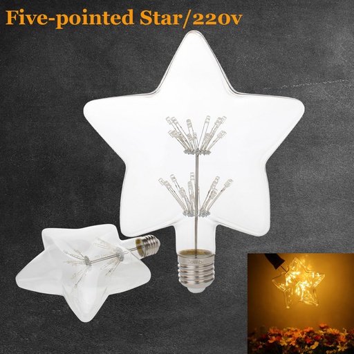 3W E27 LED Five-pointed Star Edison Bulb AC220-240V Home Light LED Filament Light Bulb
