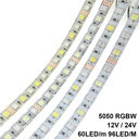 DC 12V/24V 5050 SMD Flexible LED Strip 60LEDs/m 96LEDs/m Emitting RGBW RGB + White / RGB + Warm White
