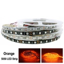 DC12V 5050 SMD Flexible LED Strip 60LEDs/m Black PCB Non Waterproof Emitting Orange