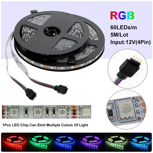 DC 12V 5050 SMD Flexible LED Strip Emitting RGB RGBW RGBWW