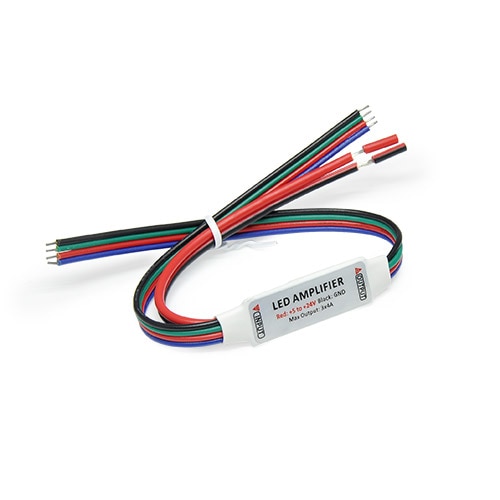 DC5-24V LED Mini RGB Amplifier Strip Lights Adapter with RED & Black Wire