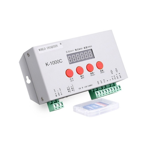 DC5V-24V SD Card LED 2048 Pixels Program Controller SPI Signal Output with Address Writing Function for WS2811, WS2812B, APA102