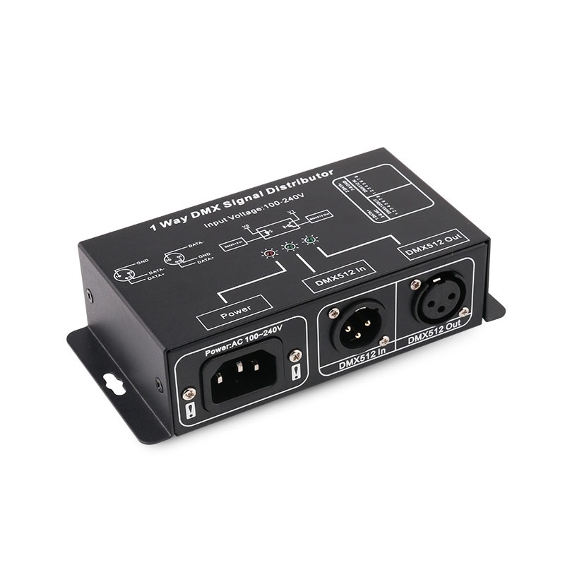 DMX121 AC100-240V DMX Signal Distributor Adapter 1 Channel LED DMX512 ...