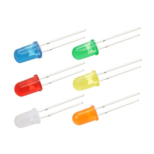 F5 5MM Diffused Round LED Light Diode Emitting Green/Yellow/Blue/White/Red/White/Orange  lot(100 pcs)