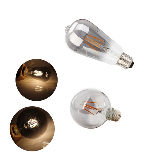  4W E27 G95 G125 ST64 G80 Smoky Gray LED Edison Bulb AC220V Home Light LED Filament Light Bulb