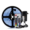 RGB LED Strips 5050 DC12V 5m 300 LEDs Fleixble Light + 17Keys RF Controller + 12V 3A Power Adapter