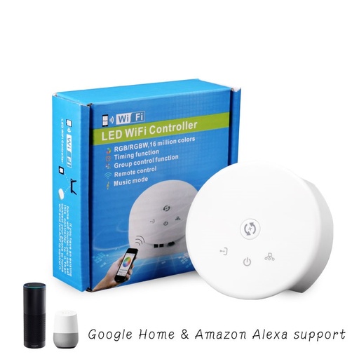 Round UFO Shape RGBW LED WiFi Smart App Controller Compatible with Google home & Amazon Alexa