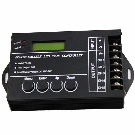 TC420 Programmable LED Time Controller Dimmer for RGBW LED Strip Lighting DC12V-24V