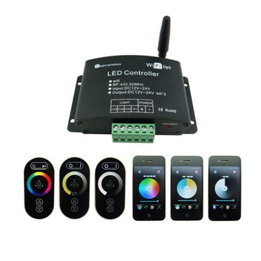 WiFi RF Remote 433.92Mhz DC12-24V RGB Smartphone Smart Wireless LED Lighting WiFi Controller