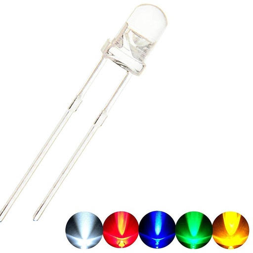 3mm Single Color Flash LED Round Water Clear Diode Emitting White/Red/Green/Blue/Yellow lot(100 pcs)