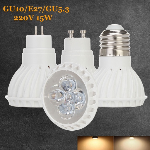 15W E27 GU10 GU5.3 2835 SMD LED Bulb Lamp AC220V Home Light Aluminum Dimmable Spotlight
