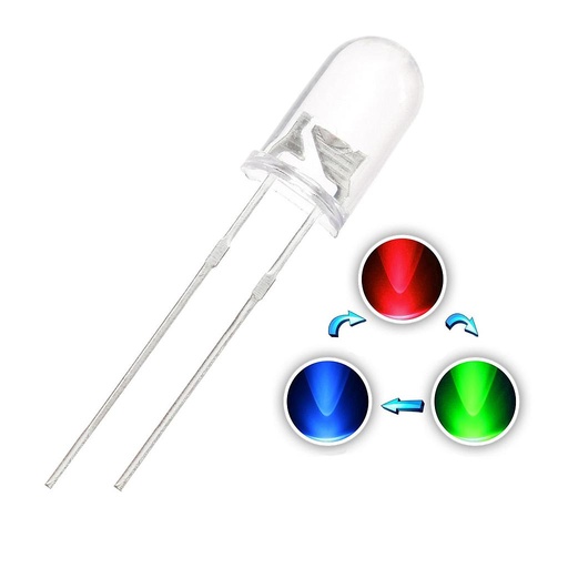 F5 5mm Fast/Slow RGB Flash LED Round Diffused Red Green Blue Rainbow Multi Color Light Emitting Diode lot(100 pcs)