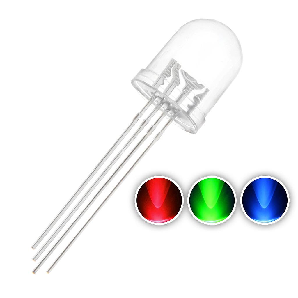 F10 10mm Water Clear RGB LED Common Anode Common Cathode Tri-Color ...