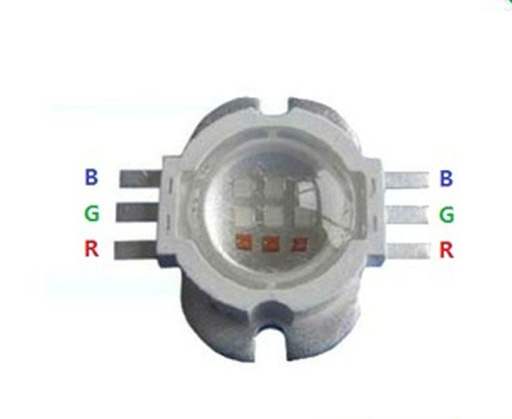 10W /9W RGB LED Emitter 6 Pins With Lens