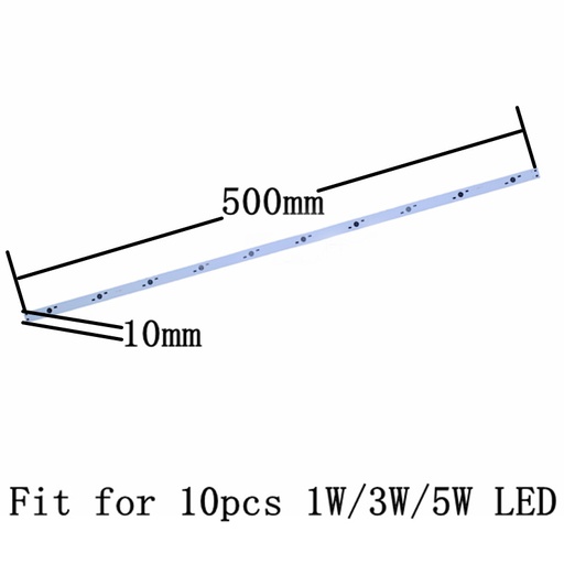 10W 30W 36W 500mm*10mm  Aluminum Base Plate Rectangle for High Power LED Lights