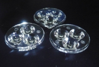 25mm Diameter LED Module Lens 3/ 4 LEDs 60° Flat Water Clear Lens