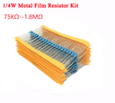 1/4W 5% Metal Film Resistor Kit 75KΩ -- 1.8M 24 Values*10 