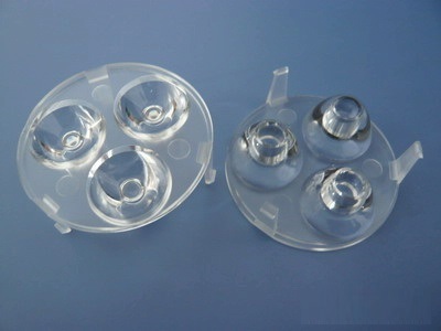45mm Diameter LED Module Lens 3 LEDs 15° Concave Water Clear Lens