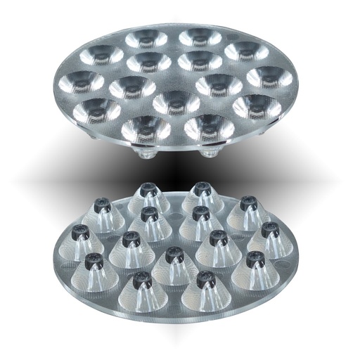 92mm Diameter LED Module Lens 15 LEDs 30° Flat Honeycomb For CREE XPE Series