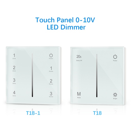 T18 T18-1 AC85-265V 1 Zone /4 Zones Touch Panel 0/1-10V LED Dimmer