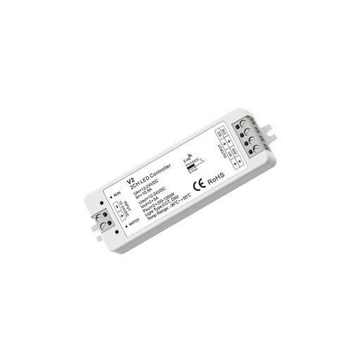 V2 DC12-24V RF2.4G 2 Channel Single Color/ Color Temperature Constant Voltage Mini Controller